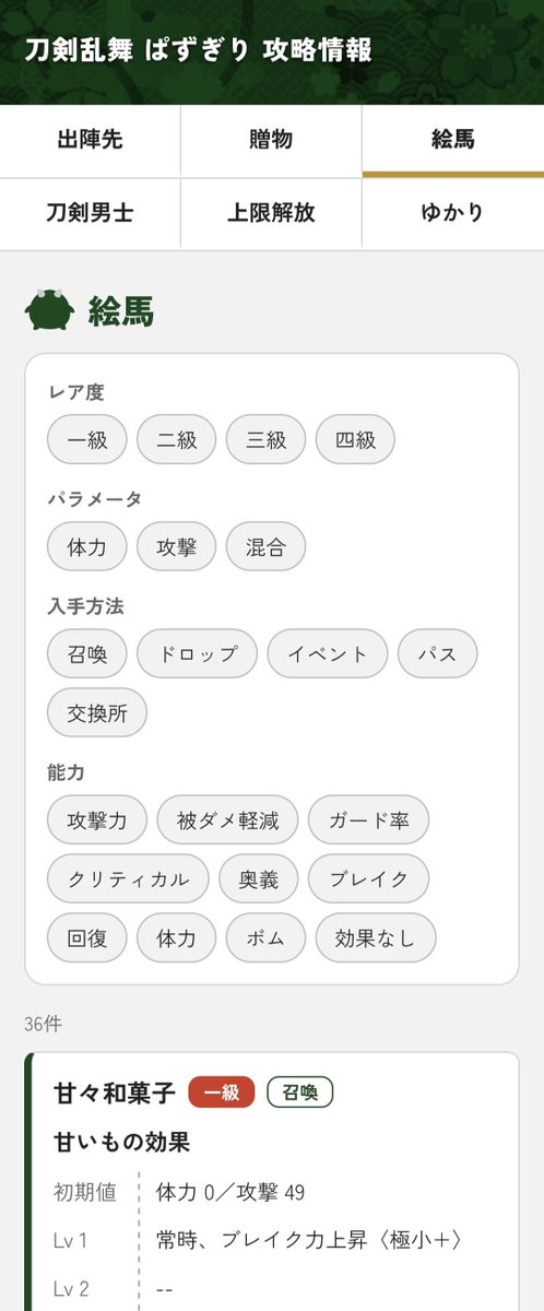 Sa__0328_'s tweet photo. ▒ぱずぎり 情報まとめサイト

色々詰め込みすぎて出遅れましたが自分用に作ったものがある程度形になったので共有します(※一部調整中)

今までメモのスクショとして出していた情報＋絵馬やゆかり関連をより詳細かつ検索・ソート機能付きでまとめました
https://t.co/cT9YKrkpd3 https://t.co/8E4fePxGpT