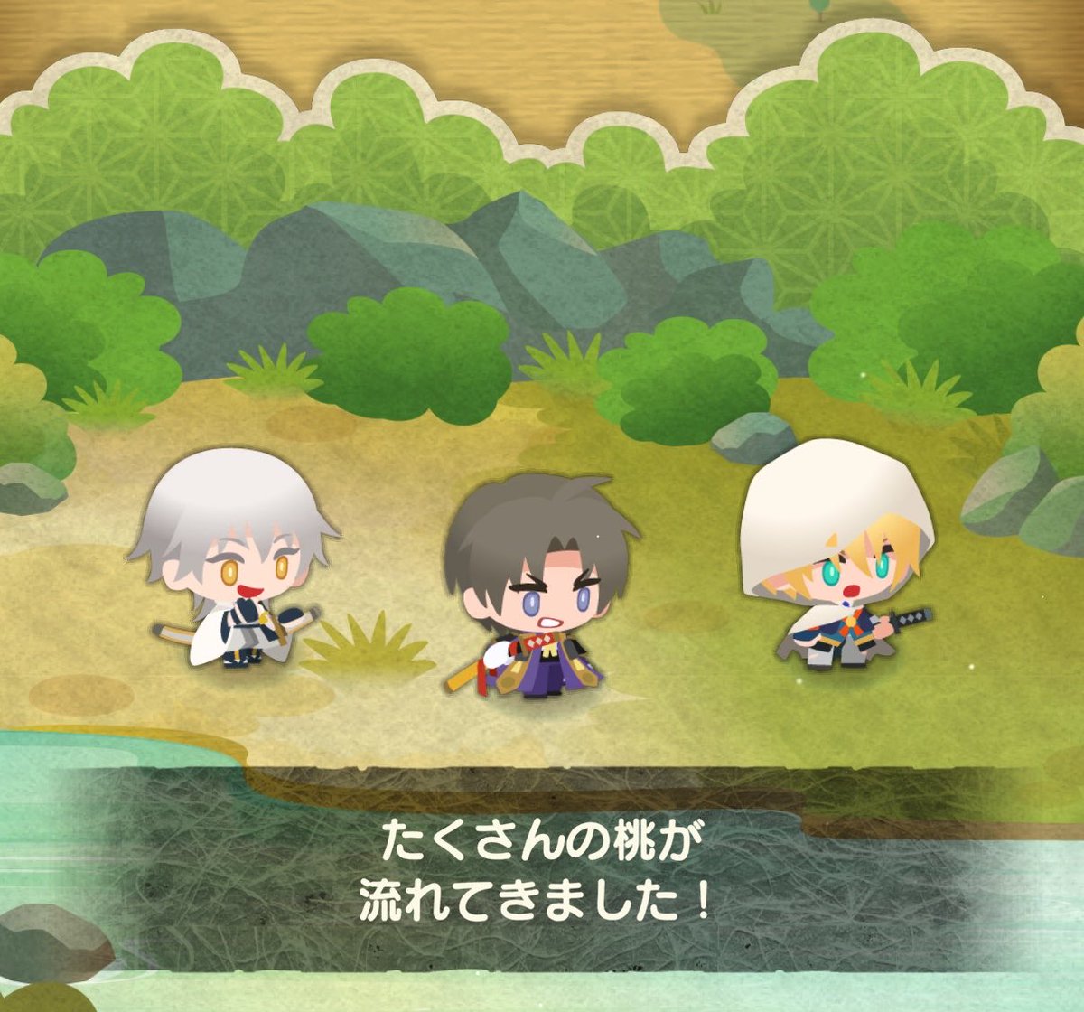 saniwawawa_0o0's tweet photo. やっとチュートリアル終わった低速進行だけど、たくさんの桃に鶴丸が一人だけ喜んでてなにわろてんねんと笑ってしまった https://t.co/x6R5lPU1Nl