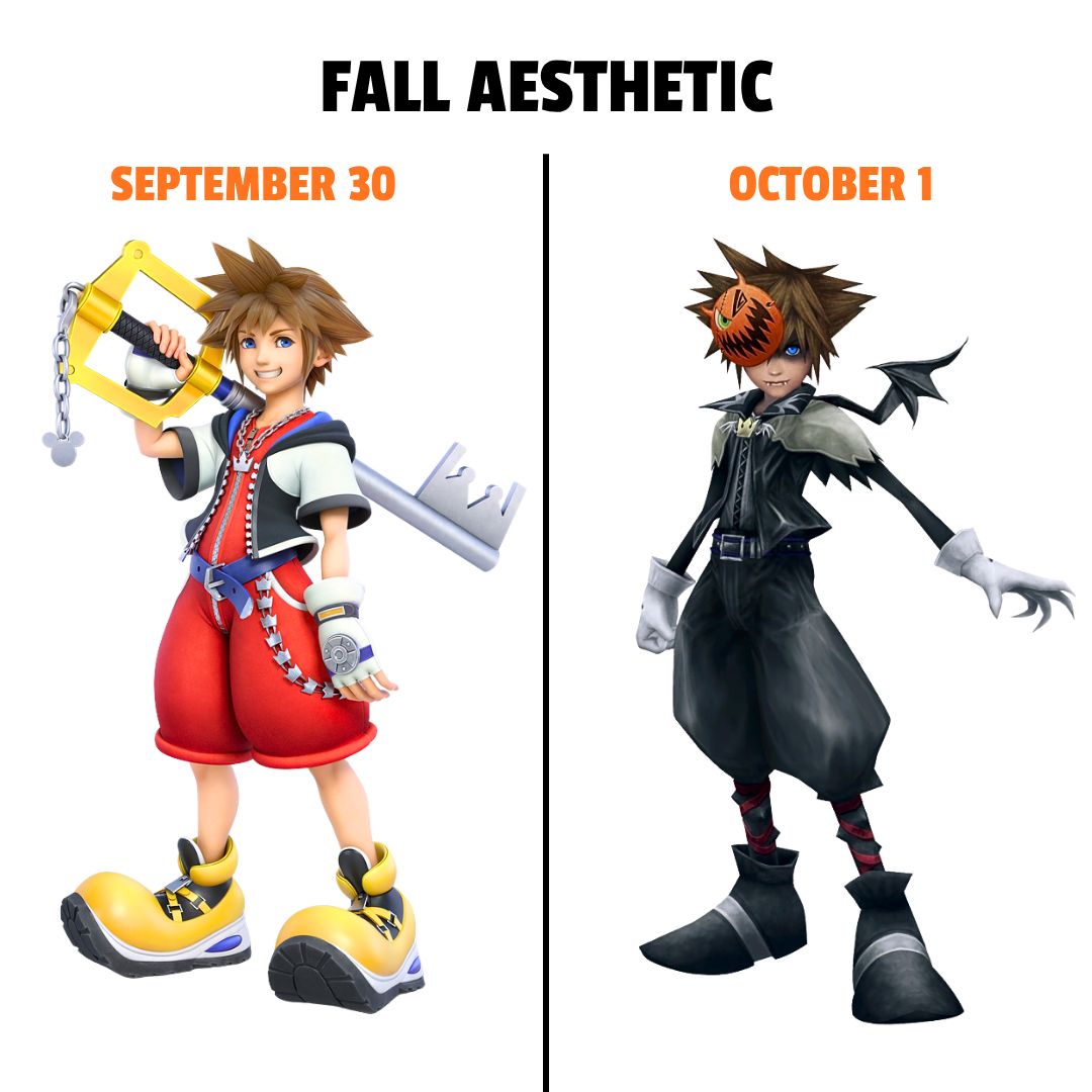 mecchaJP's tweet photo. POV: October just dropped. 

#KingdomHearts #Sora #Halloween #Autumn https://t.co/r4qWyM1ENr