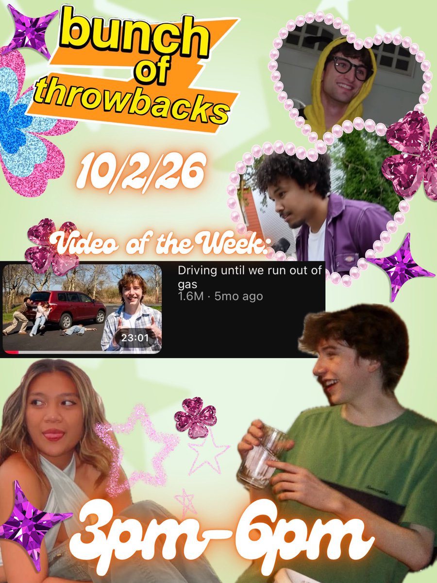 bofthrowbacks's tweet photo. Join us to throwback to “Driving Until We Run Out of Gas” tomorrow using the “#bofthrowback” tag!

Thank you everyone for 65 total votes this week!! Voting opens again Monday!

Throughout the time period, we’ll be retweeting posts under the tag!! Happy live posting! 💛💚🩷💜 https://t.co/POeR3WQnv3