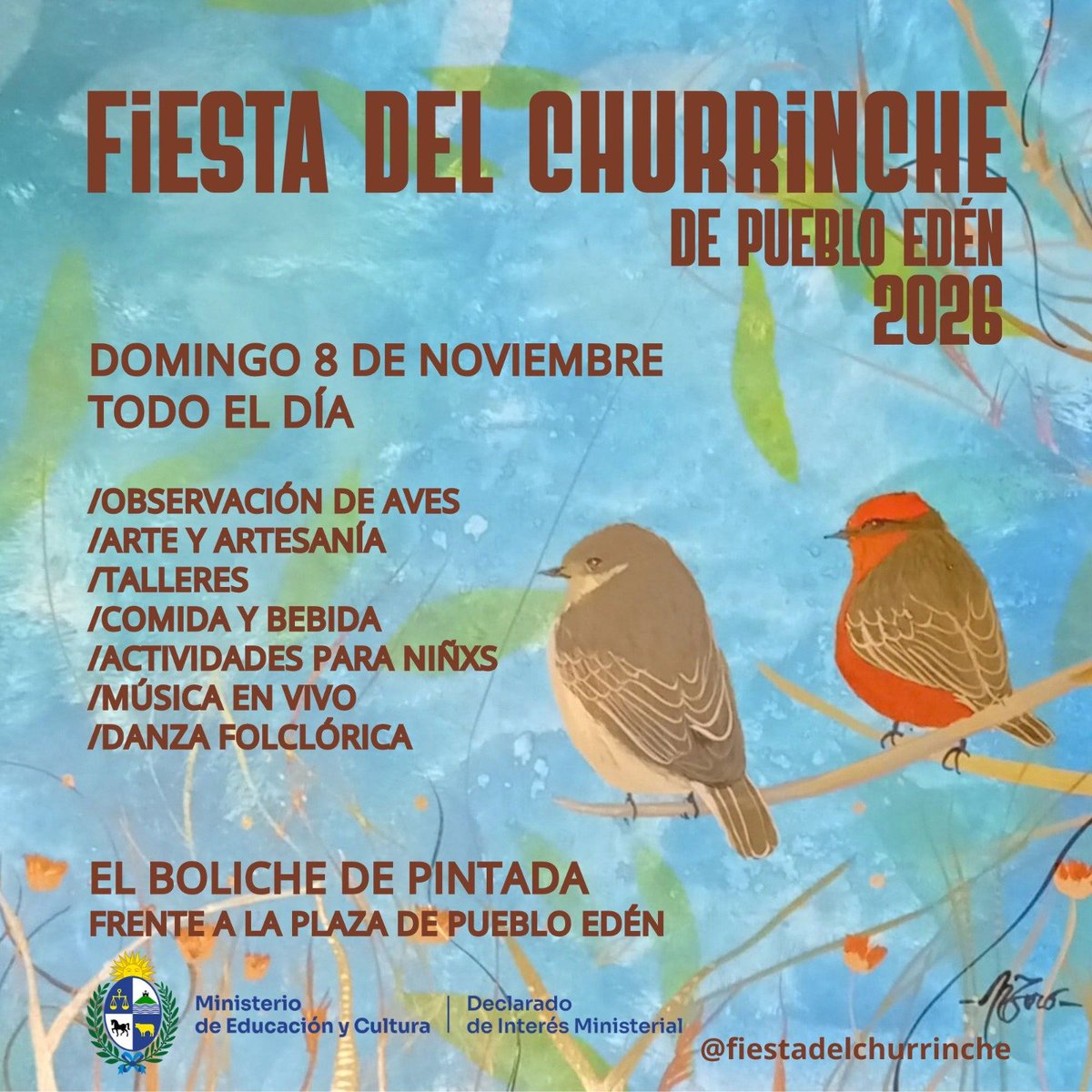 ClauLocura's tweet photo. Bueno, gurisada: ¡Se viene la 3era!
Un delirio de tuiteras amantes del arte y la naturaleza, tomó la forma de una fiesta.
Celebramos a las aves migratorias, en nuestra Fiesta del Churrinche ❤️.
@virsequeja
@tortalegal https://t.co/wSUPaP3vax