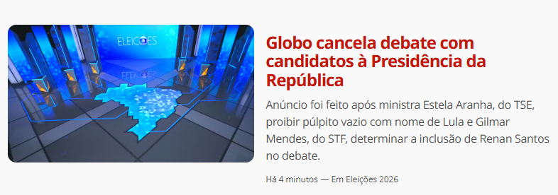 jgsm10's tweet photo. A GLOBO CANCELOU O DEBATE! https://t.co/53c3NXoWQq