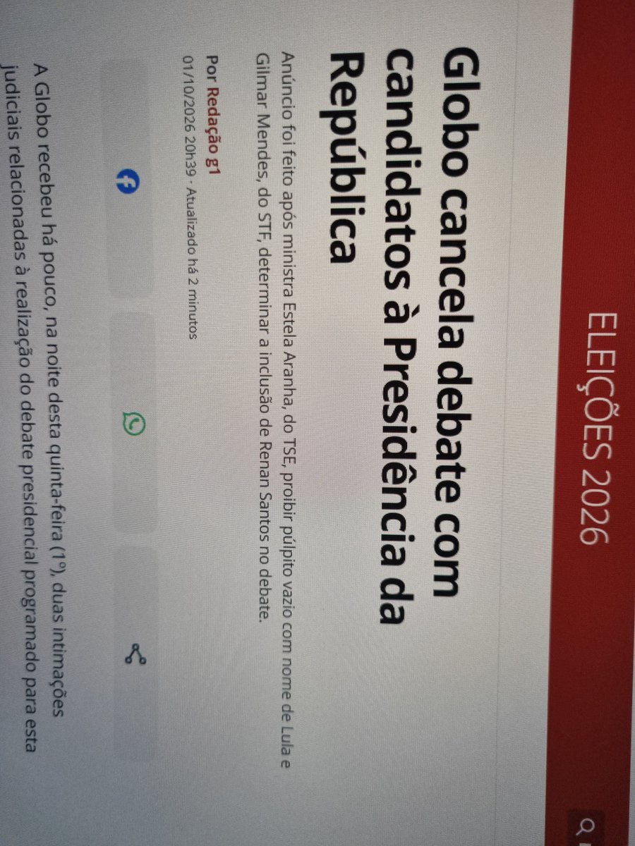 cunhadsv's tweet photo. @FlavioBolsonaro Globo acaba de cancelar o debate https://t.co/dY0qJAkXW3