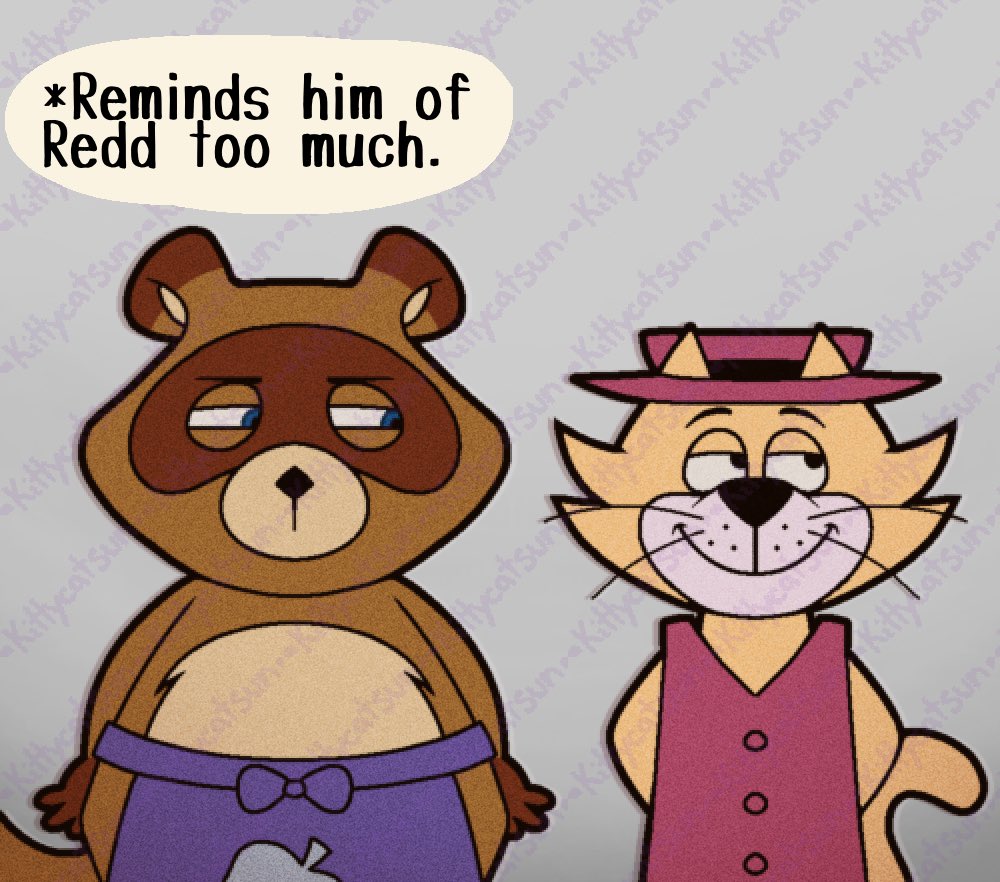 kittycatsun's tweet photo. Knowing Nook, he would try to be courteous with Top Cat but he would be wary of him and definitely wouldn’t hang out with him on his own

#HannaBarbera #AnimalCrossing #fanart https://t.co/uQmsBQIKch