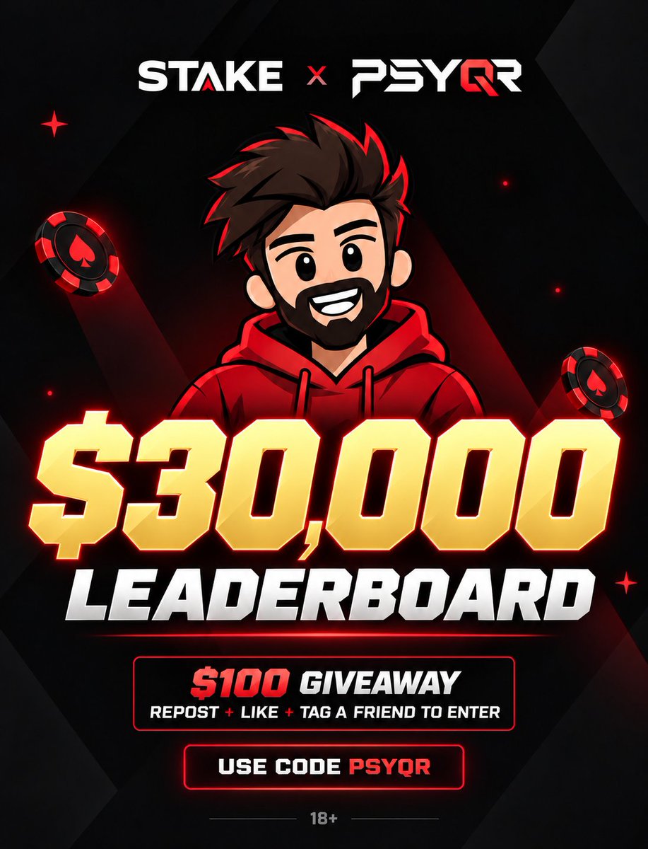 psy_qr's tweet photo. 💸$100 Weekly Giveaway PsyQR x Stake
Follow, Like, RT, Tag a friend.

30,000$ https://t.co/4LdryeKD3d Leaderboard ! - https://t.co/5qn7fVUytQ

👑 Code "PSYQR"
[LIVE] Leaderboard - https://t.co/CkoL8H5DiV https://t.co/aF01LpTLfh