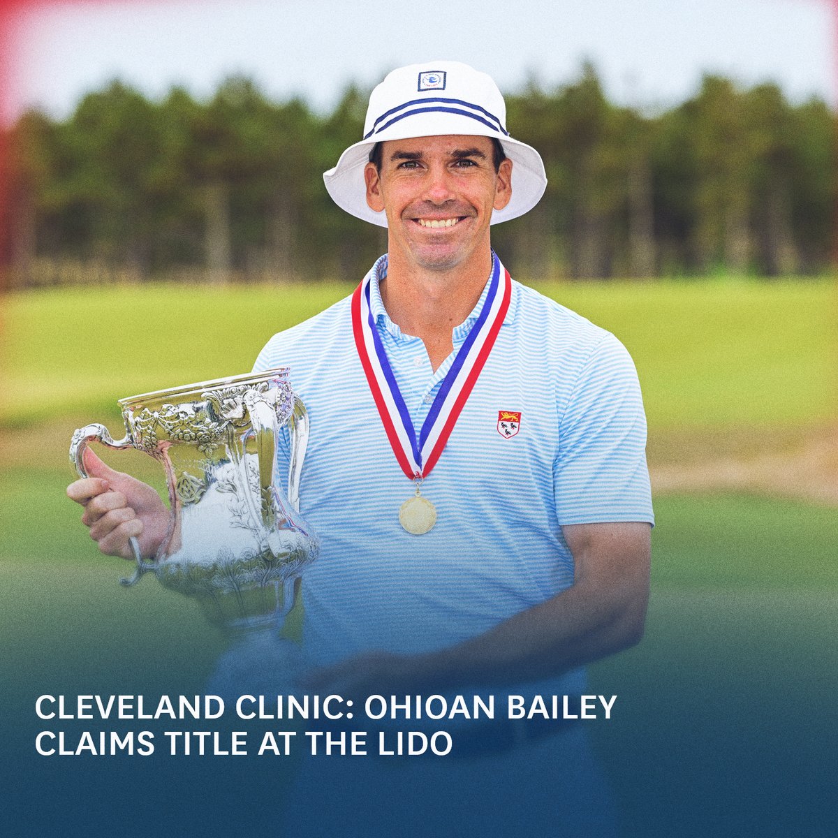 USGA's tweet photo. The competitor in the bucket hat completed a bucket-list task on Thursday on The Lido!

Andrew Bailey is the first player from Ohio to win the U.S. Mid-Am. Read the full recap here 👇