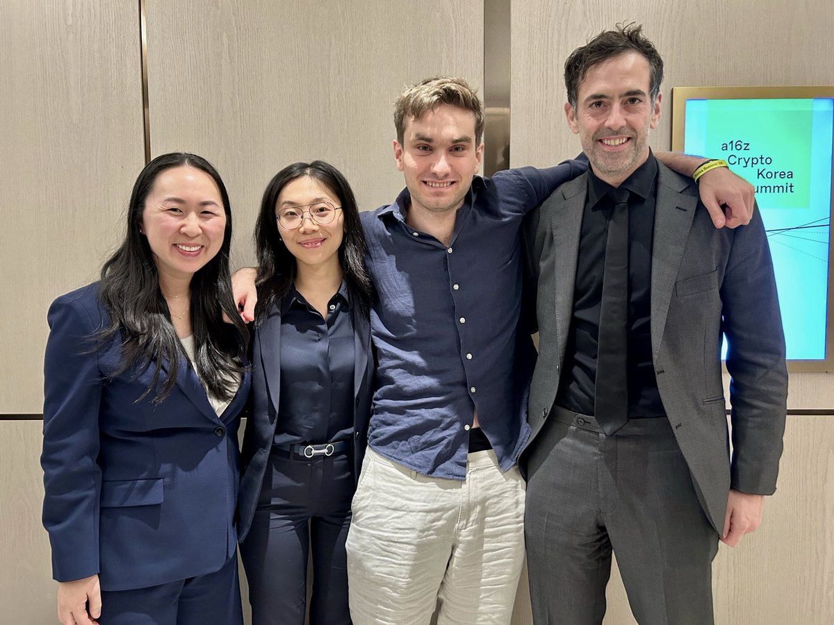 meigga's tweet photo. What a great week in Korea for Korea Blockchain Week. Institutions are increasingly coming onchain. At our @a16zcrypto KBW Summit, I moderated an all-star panel with @YuvalRooz (@digitalasset @CantonNetwork), @PaulFrambot (@Morpho), and @jinglejamOP (@Optimism) on the strong momentum behind institutional adoption in Korea, how to think about progressive privacy, and why local stablecoins matter. At the Asia Stablecoin Conference, @alexlimasia (@LayerZero_Labs) and I discussed how crypto rails are being used for "mundane" transactions like payroll, merchant settlement, and treasury management. That's a great sign: stablecoin transaction volume that doesn't move with crypto prices reflects real consumer and institutional adoption. I also managed to eat half my body weight in kBBQ and ramen along the way!