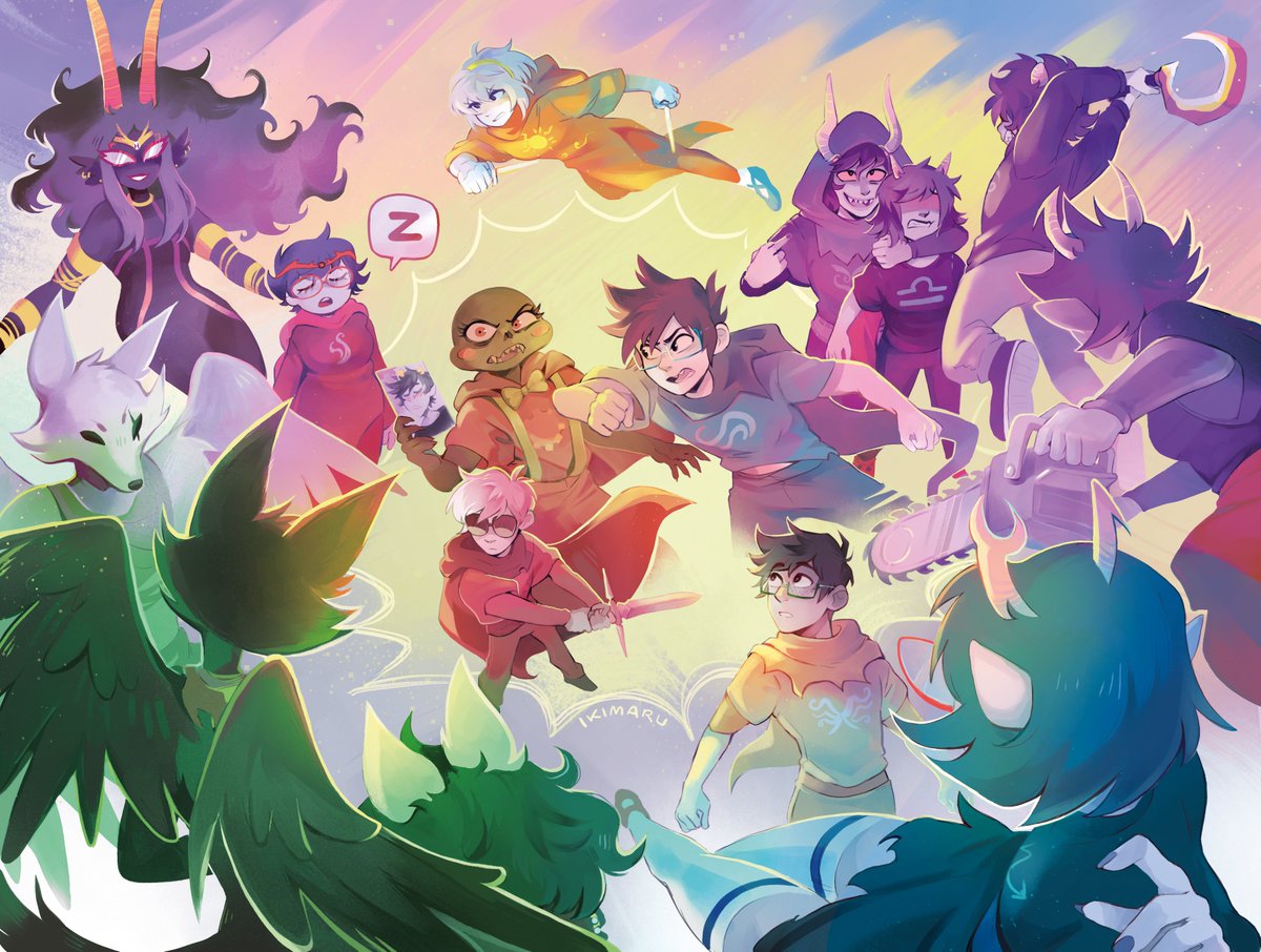 ikimaruart's tweet photo. the Game Over flash comes back to haunt me.. (I got to contribute to the HS 2027 fan calendar, thank you for having me! 💛) #homestuck https://t.co/b66rruzNJf
