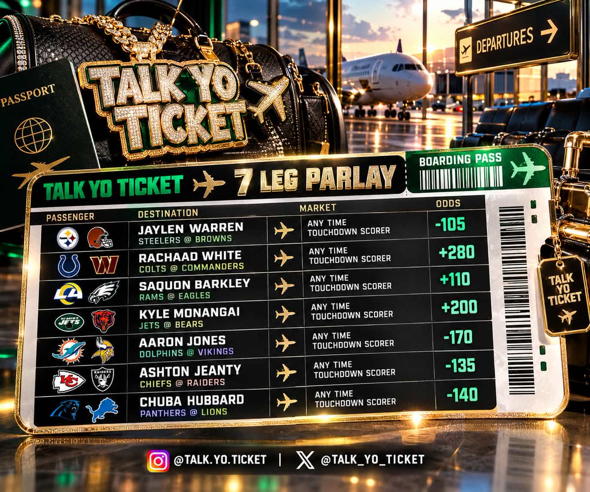 Talk_Yo_Ticket's tweet photo. AM PACKED THE BAGS FOR THIS ONE. ✈️🔥

7 stops. 7 TD scorers. One FREE TICKET.

Different games. Different cities. Same mission:

TOUCHDOWN. TOUCHDOWN. TOUCHDOWN. 😈

Who’s traveling with AM? ✈️🔥

#TalkYoTicket #NFL https://t.co/xVGgtxnD0g