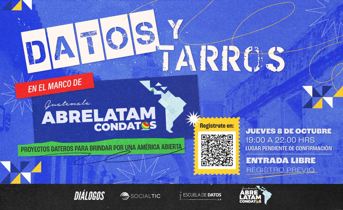 EscuelaDeDatos's tweet photo. @gomaxxx @juliolopezdata @gomaxx @datalat #AméricaAbierta |

🍻📊 ¿Y si seguimos dateando con un tarro en la mano?

🥳🎉 ¡Llégale al #DatosyTarros que tendremos junto a @SocialTIC y @DialogosGuate en @ABRELATAM + @ConDatosLATAM!

📋 Regístrate y descubre en qué anda la comu datera #LATAM ➡️ https://t.co/sGIDh8sJPo https://t.co/p1bgMMYL7u