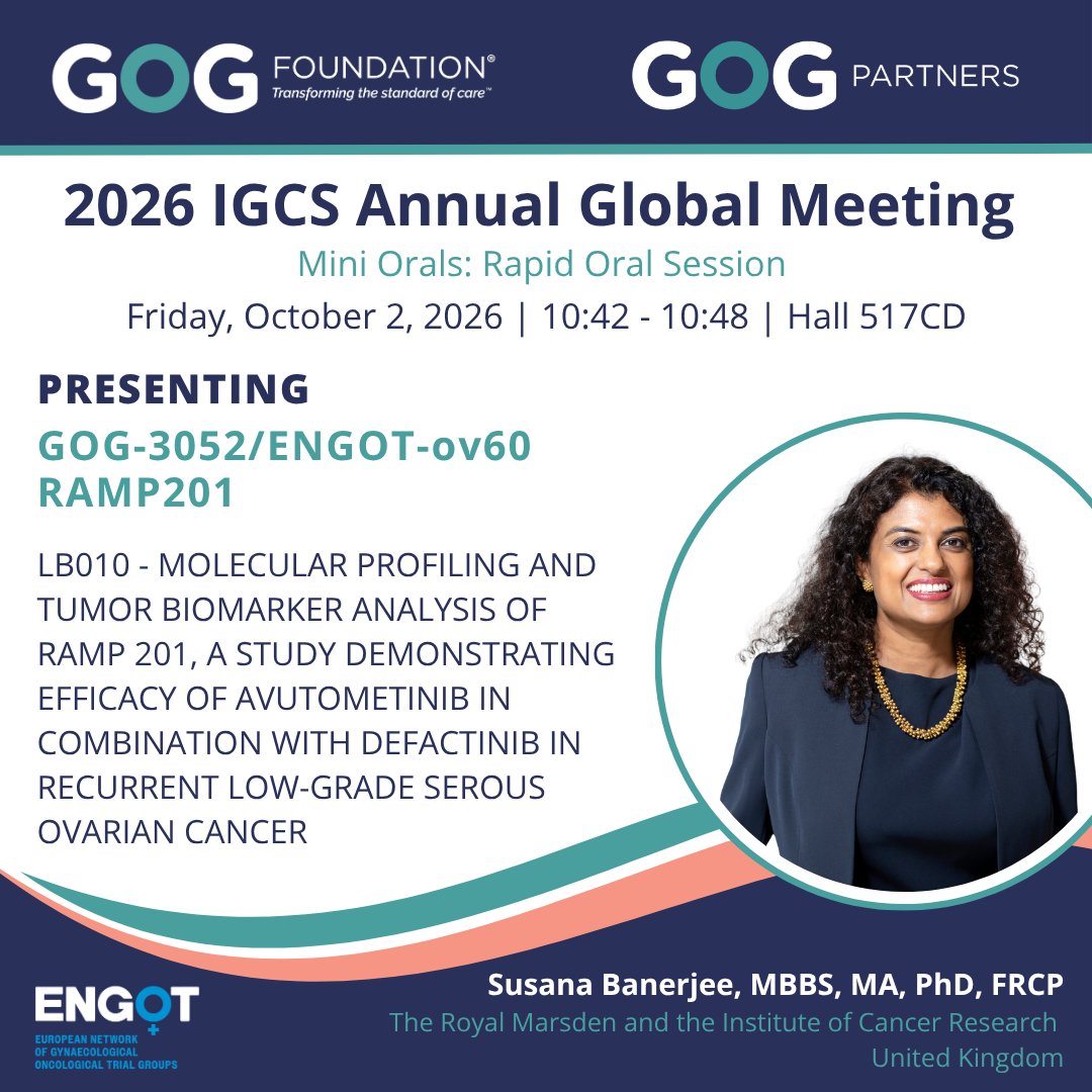GOG's tweet photo. Interested in the GOG trials being presented at @IGCS 2026? Learn more through the link in our bio or view the program here: IGCS Program. #GOGFoundation #ClinicalTrials #GynecologicOncology #IGCS2026 https://t.co/mYeteevQo8
