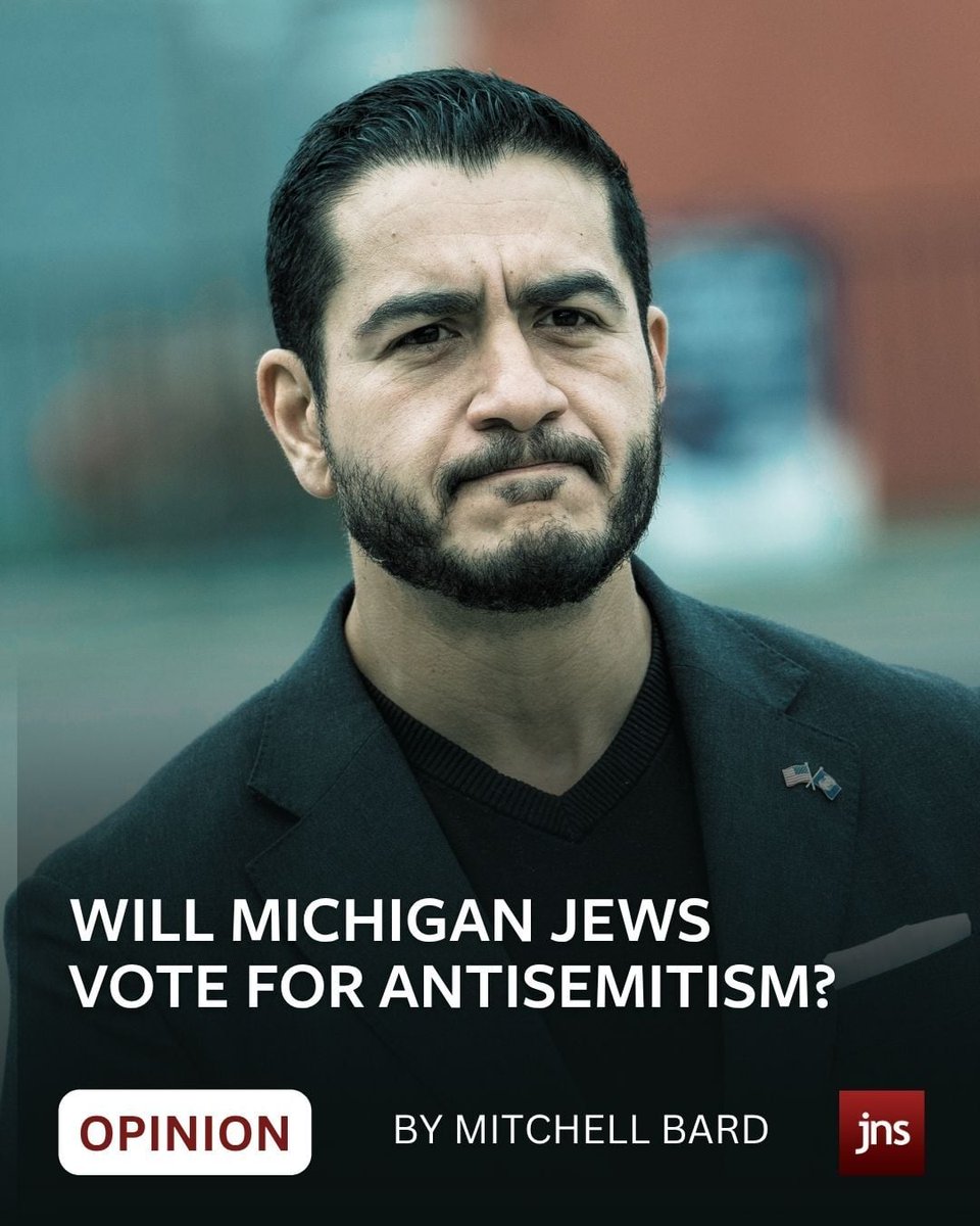 JNS_org's tweet photo. Democratic tolerance of antisemitism doesn’t just reflect a growing acceptance of Jew-hatred—it helps legitimize it at the highest levels of American politics. Jews should recognize the danger. In Michigan, voters at least have a chance to push back.

OPINION | by Mitchell Bard
https://t.co/L7LUOGHD7P