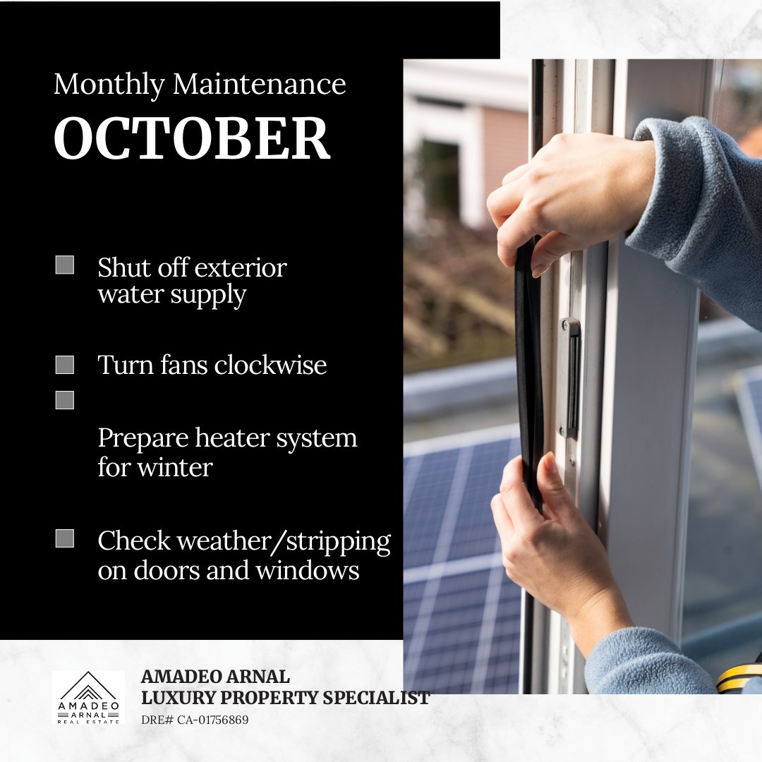 Amadeo_Arnal's tweet photo. Here are some commonly overlooked home maintenance tips. What are other items on your list to do this month? #homeownertip #homemaintenance #homechecklist https://t.co/hFHkzuGVNS