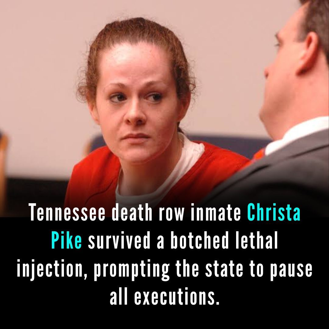MrRookTalk's tweet photo. Tennessee death row inmate Christa Pike, 50, has miraculously survived a botched lethal injection after two pentobarbital doses failed to stop her heart Witnesses reported hearing her audibly snoring before she was rushed to hospital. 

#ChristaPike #DeathPenalty #Tennessee https://t.co/yNvwB7qhKv