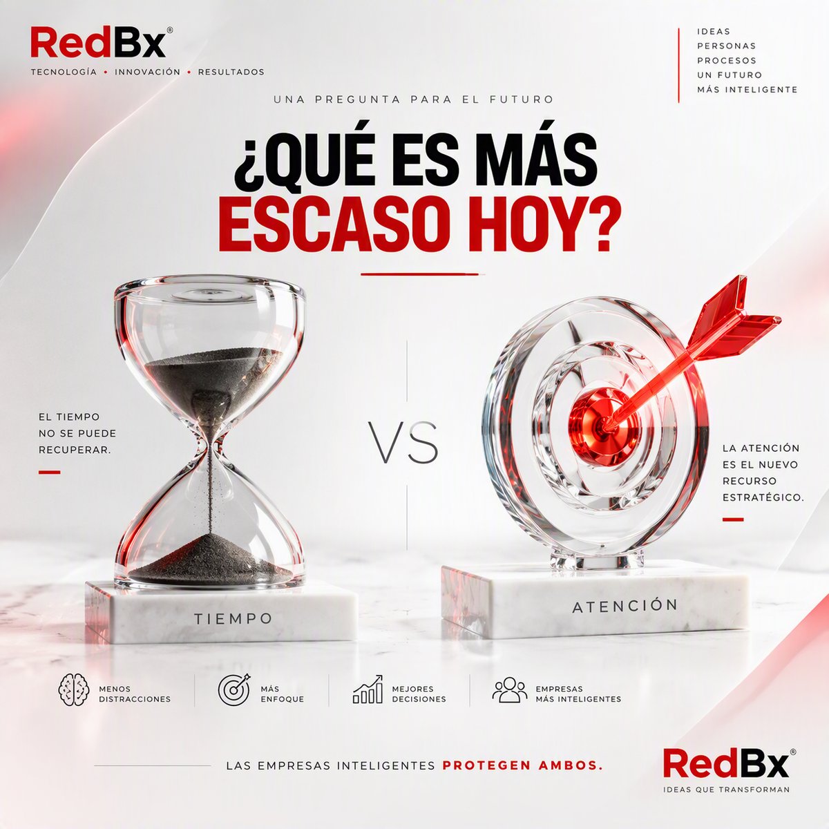 RedBxOficial's tweet photo. ¿Qué es más escaso actualmente?

⏳ Tiempo

🎯 Atención

Tal vez el verdadero reto de la productividad moderna no sea tener más horas.
Sino mantener el enfoque.
#Productividad #EmpresasInteligentes #RedBx https://t.co/Sn1WQnPg4L