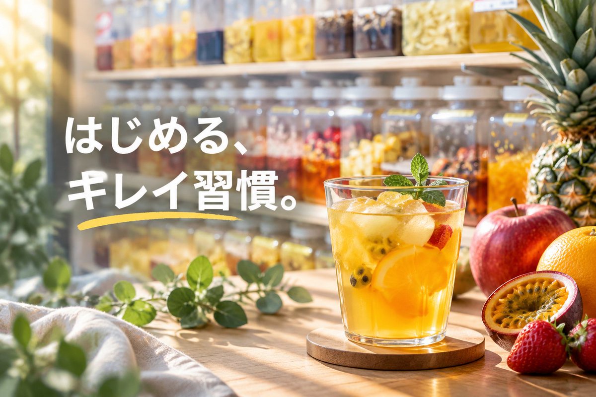 rashikurasu's tweet photo. ミネラルと酵素の話を知って、健康習慣も完璧じゃなくていいと実感！迷った日は、まずフルーツ醗酵ドリンクを一杯から。小さな一歩を、らしく始めてみませんか？✨ #発酵食品 #酵素ドリンク https://t.co/5ITOgUOXjS