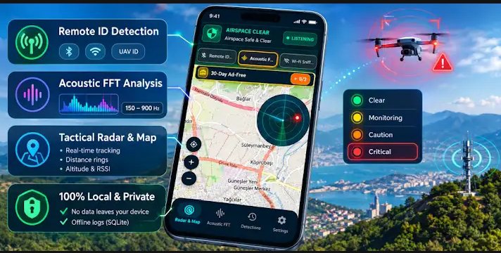 HaberlerimNeT's tweet photo. Scan nearby wireless signals and check for hobby drone activity right from your phone. Perfect for parks, camping, and outdoor walks. 🇺🇸

Download link is in the replies below 👇

#OutdoorLife #Camping #ParkDay #WeekendVibes #Gadgets #TechTools #Texas #Florida #AndroidApp https://t.co/uW6f7e5Bxv