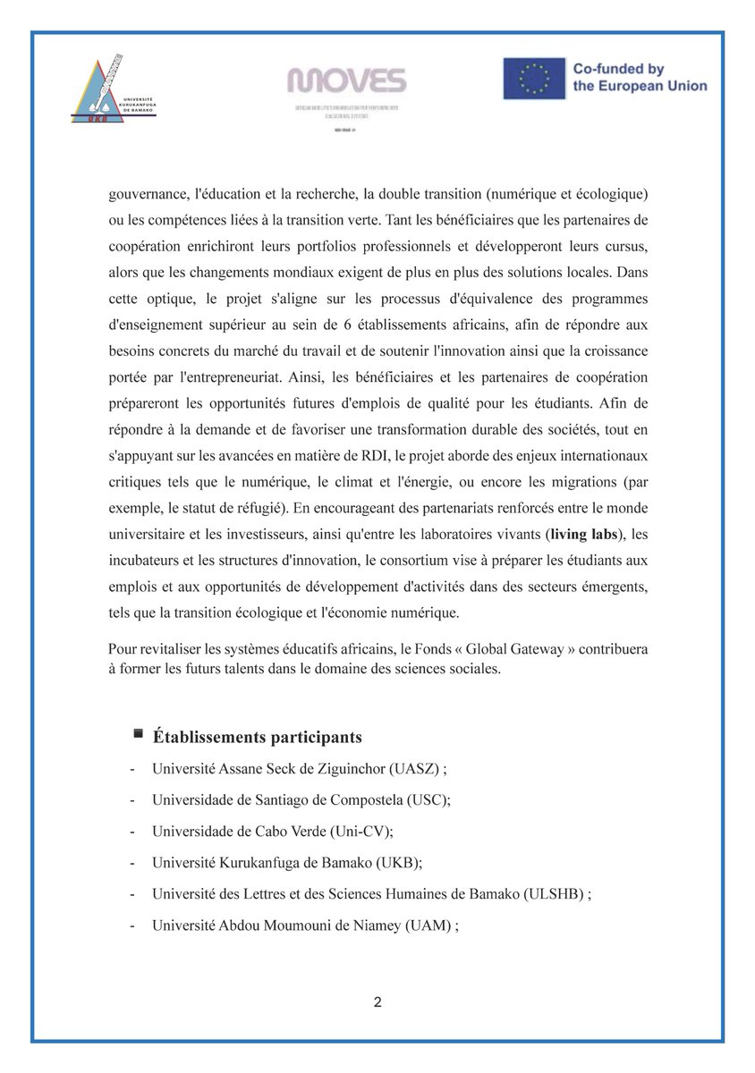 UsjpbB41647's tweet photo. APPEL À CANDIDATURES
Bourses de mobilité de courte durée pour les étudiants (Licence,Master, Doctorat) et le personnel dans le cadre du projet Africa MOVES https://t.co/Y4Rihp9aiv