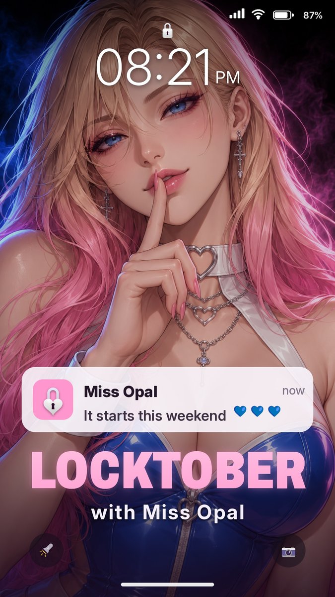 TheVenusSpiral's tweet photo. Locktober with Miss Opal starts this weekend. 🔒💙
A brand new storyline, told in captions, begins tonight.

Prepare yourself. Opal will soon choose the cage that's a perfect match for you...

Comment if you want her to be your keyholder.

#locktober #chastity #keyholder #femdom #2DFD #hypno #mistress #hypnosis