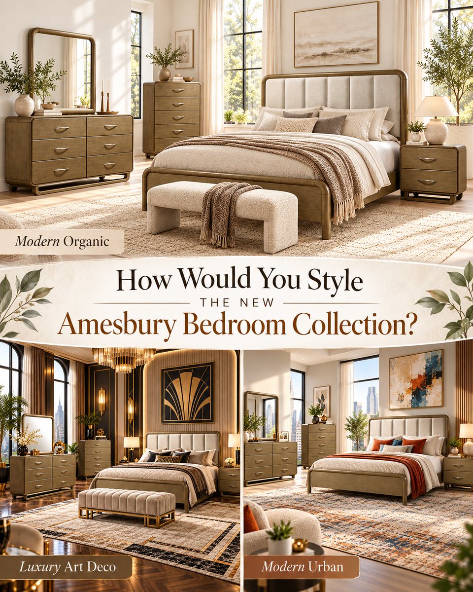 DallasFurn's tweet photo. Which look would you choose β 1, 2, or 3? π
ποΈ Shop the Amsbury Collection:
https://t.co/MHTrqKq0as
#AmsburyBedroom #ModernBedroom #BedroomInspiration #ModernOrganic #ArtDecoStyle #UrbanInterior #BedroomFurniture #DallasDesignerFurniture https://t.co/K6GVTSNzMs