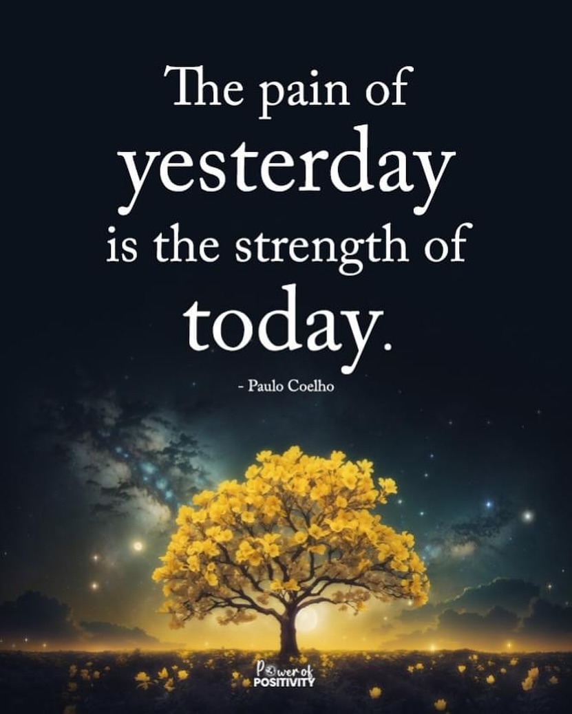 LIVEpositivity's tweet photo. The pain of yesterday is the strength of today. 💪🌅 https://t.co/2JG2KwnjTS