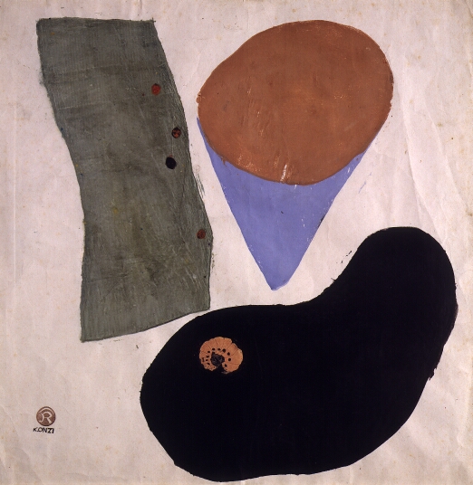NihonBijutsushi's tweet photo. 恩地 孝四郎　おんち こうしろう　Onchi Kōshirō　1891–1955

《ポエム No.3 春の譜》

1944（昭和19）年
木版
東京国立近代美術館 https://t.co/cENjwASf3i