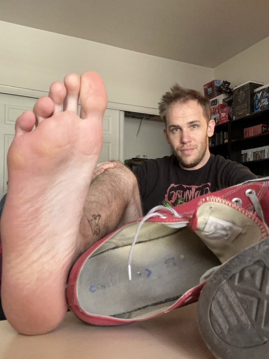 TallVegasTyler's tweet photo. I know they stink and that’s exactly why you’re here. Your role in society is to serve Superior Men and do for them anything they ask of you. 

Your task today is to learn what a real Man smells like and you’ll do that from the lowest level of my body, my huge feet. I want you to fill your lungs,  breathing the air contaminated with my foot scent. 

For now you’ll just sniff. I want you to sniff every inch of my feet, from the heels to the toes. Take very deep whiffs  between my toes, I know there’s some very intense scent there. Now that you know how a real Man smells, it’s time for you to know how a real man tastes. 

Stick out your tongue and start licking from my heels. Lick my heels only for now, I want you to make them nice and soft with your tongue. Slowly go up and lick all my over my soles, up and down. 

Slowly boy, enjoy the taste, eat that salty sweat. Now the best part, that’s dessert for you, lick between my toes. Make sure you lick between each toe with that  tongue. It’s good boy, isn’t it? This is the best meal you ever had. Keep eating between my toes, just like that. 

Now I want you to open wide, open your mouth and I want you to suck on my toes like you would do if it was a dick. I know you’re a cocksucker, so it shouldn’t be difficult for you to open that pussy mouth and suck my feet like your life depends on it.

That’s it boy, that’s it. Suck my toes and look at me while you gag like a pig. I want to see how much you like it. You look amazing with my foot shoved inside my mouth. Let me take a picture of you gagging on my foot. We can definitely update your Linkedin profile and put Professional Feet Sucker as your new bio 😂😂😂