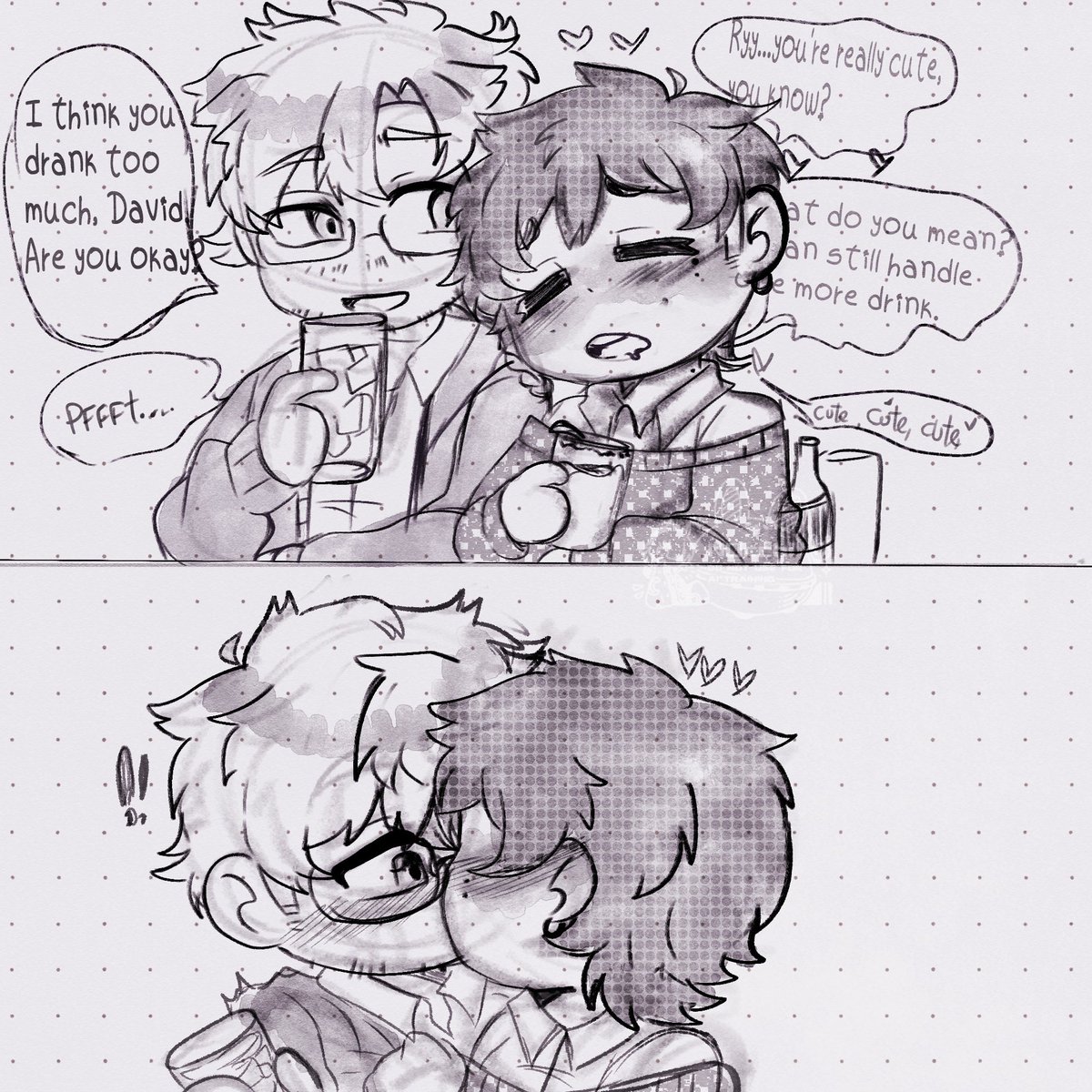 ActuallyN3mu's tweet photo. Yumetober Day 1: First Kiss

I don't remember much about that moment.. According to Ryland, he invited me to have a drink so we could talk a little; I was so nervous that I think I had one too many.  🔽
#ElisYumetober2026  #ArtSpace https://t.co/BcEZYVan4B