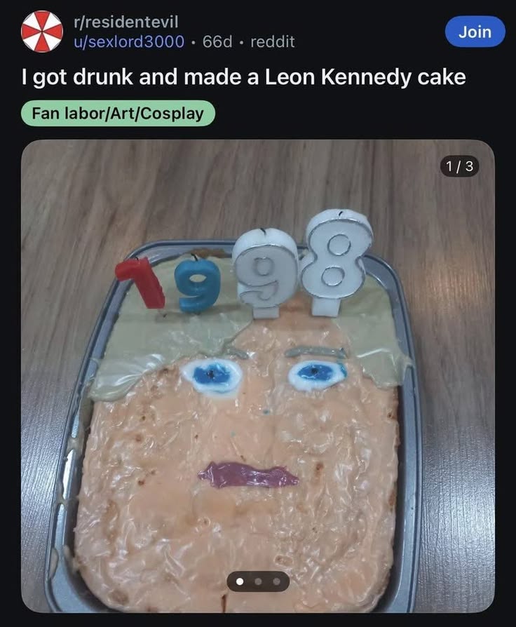 leon_pilled's tweet photo. i also want to eat leon kennedy's cake https://t.co/biGcJ7UOU3