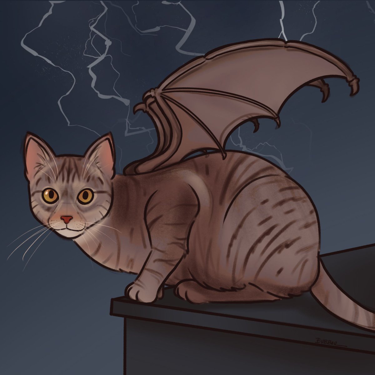 heybubbiie's tweet photo. Meow-tober 🎃Day 4: Gargoyle

Hazel perching. #inktober2026 #meowtober https://t.co/cr4GlsXxoi