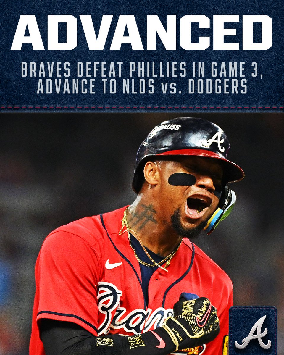 NBCSports's tweet photo. The Braves CLUTCH UP and are MOVING ON. 🙌 https://t.co/BFvvZxvMkD