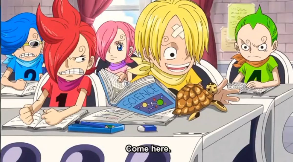 radiobuster's tweet photo. the vinsmoke siblings beat the shit out of sanji because they were jealous his aegyo was natural and theirs was manufactured https://t.co/pdXQQ2TF98