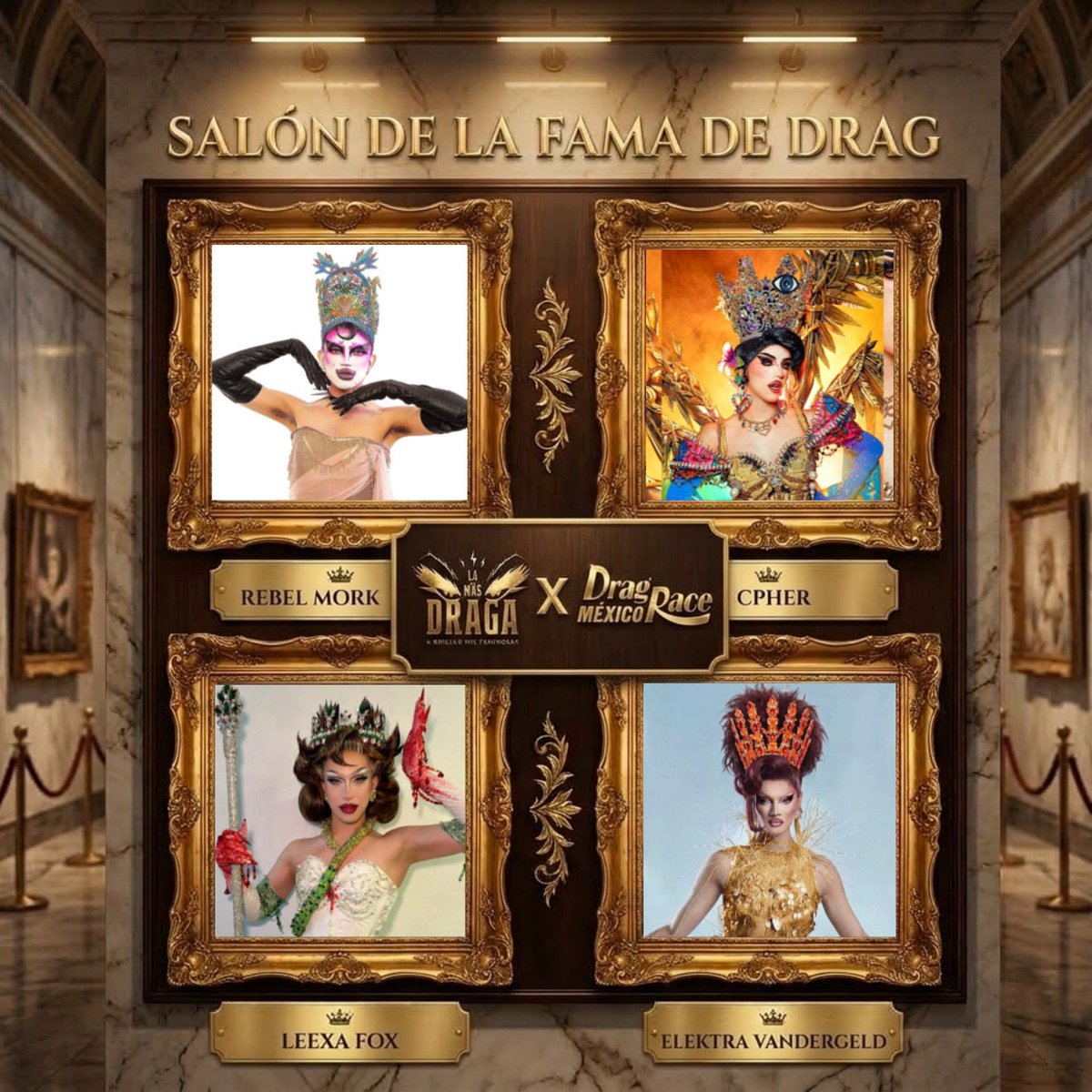 TV_JOTAS's tweet photo. Ahora la 4T de “ La Más Draga” cuenta con 4 reinas coronadas #LatinaRoyale https://t.co/ymtdW5Olgr