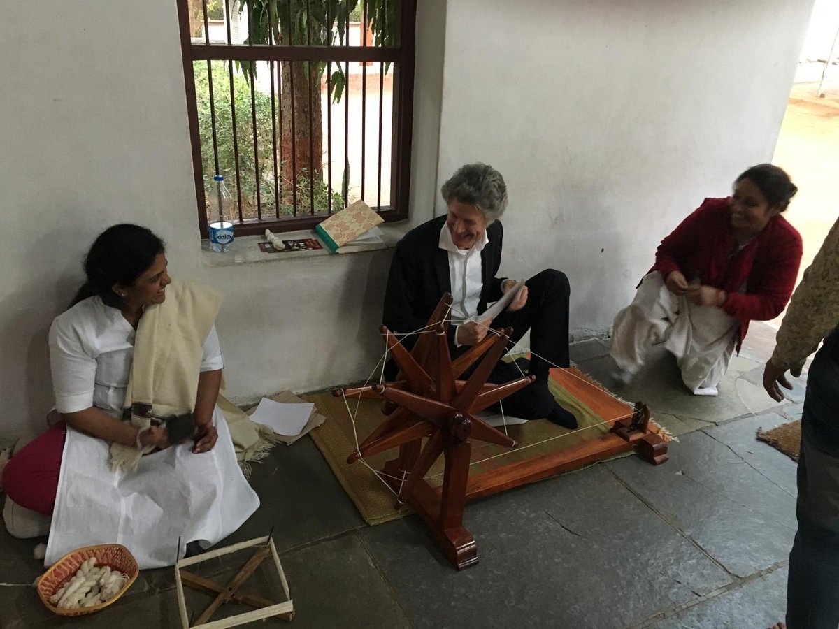 GermanAmbIndia's tweet photo. As we celebrate Mahatma Gandhi’s birthday today, I fondly remember my visit to Sabarmati Ashram in 2019.

Gandhi Jayanti reminds us of Gandhiji’s message of non-violence and respect for human dignity - values that remain as relevant today as ever across the globe. https://t.co/R2lOfX2t1m