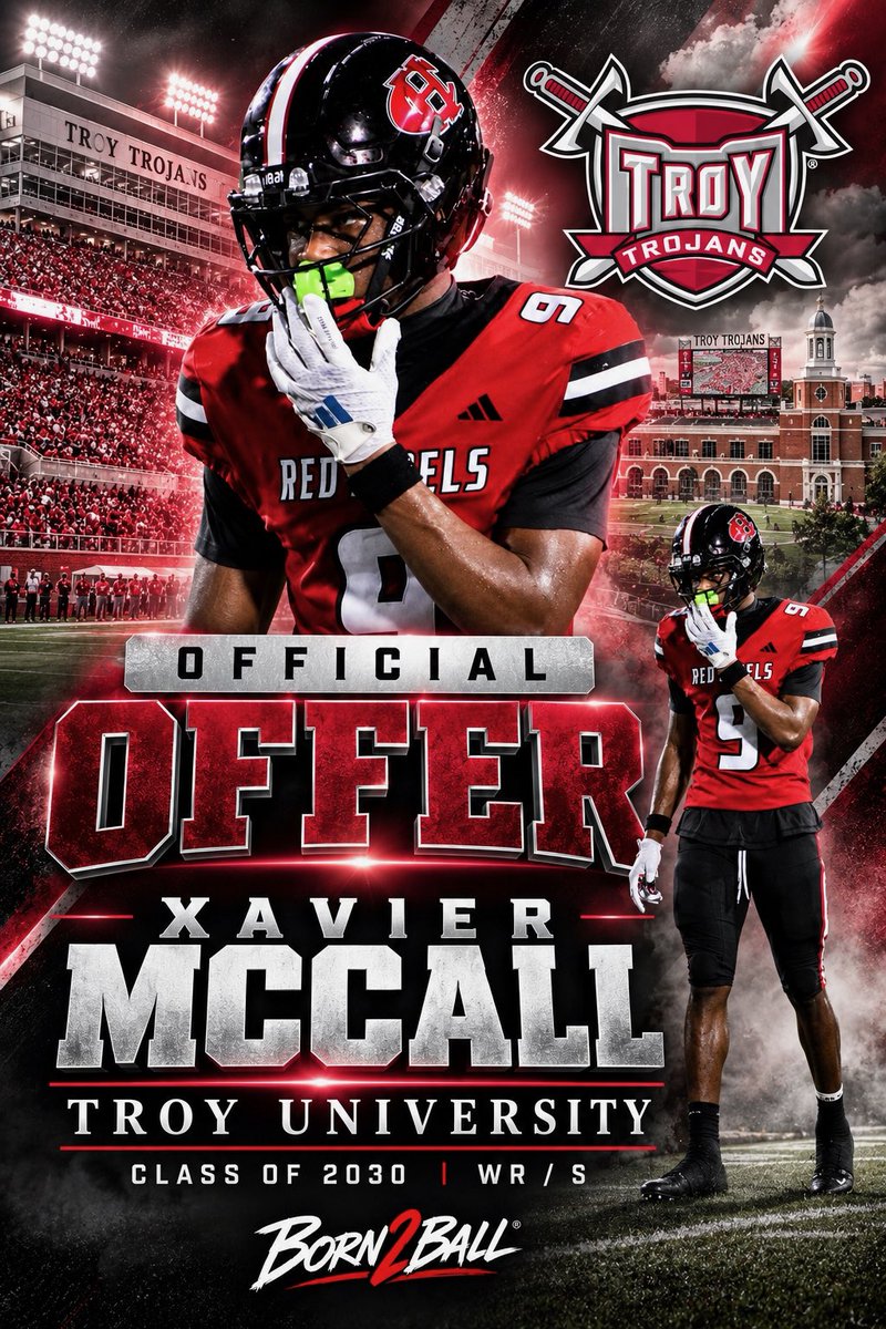 Xaviermccall222's tweet photo. Glad to receive my second offer from Troy university ‼️ https://t.co/xpq8ZHI6BC