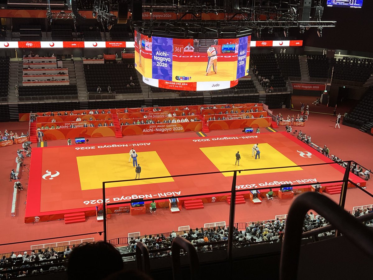 shotaharocker's tweet photo. 今日もアジアの大会、アジア大会に来ております(●´ω｀●)
今日は柔道の予選でございます。
相変わらず人少なくて快適です\(//∇//)\
#アジア大会
#愛知国際アリーナ https://t.co/B83c7g3KQy