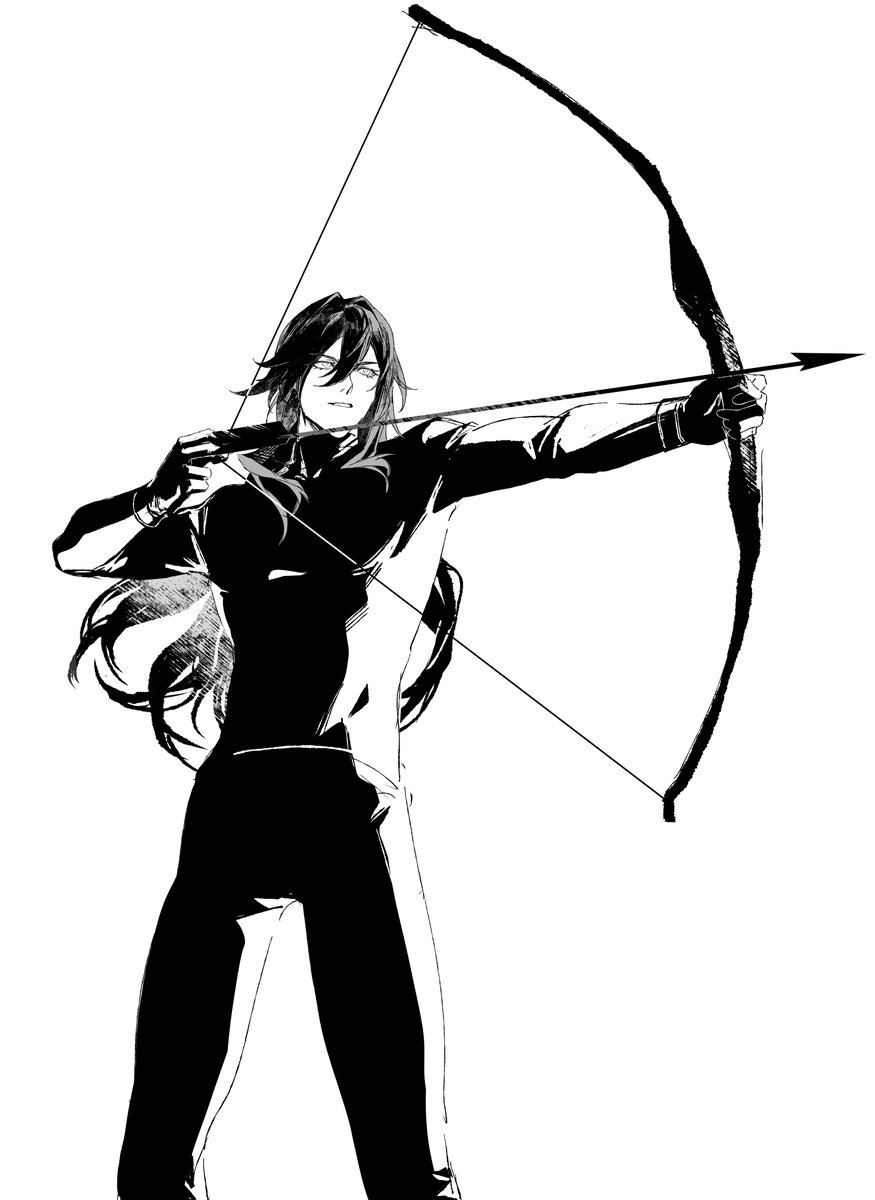 GRAVER_496's tweet photo. 想看不死途拉弓射箭于是在作业里画了，随自家星神会是箭无虚发的那种吧
#崩坏星穹铁道 #不死途 #Ashveil #HonkaiStarRail https://t.co/vMm4D4MYm4