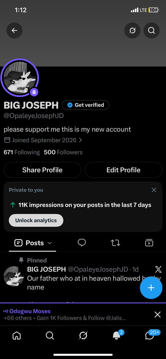 OpaleyeJosephJD's tweet photo. This is massive since i joined @Musiclilbabyjr space i keep gaining more than 100 followers a day fr 
I wish you all also join and gain 
Once again congratulations to me 🎉🎉🎉🥳🥳🥳👏👏👏👏🎊🎊🎊@mayana_design @believeosaro12 @Odogwumoses001 @jb__james https://t.co/cbLoNX2qtB