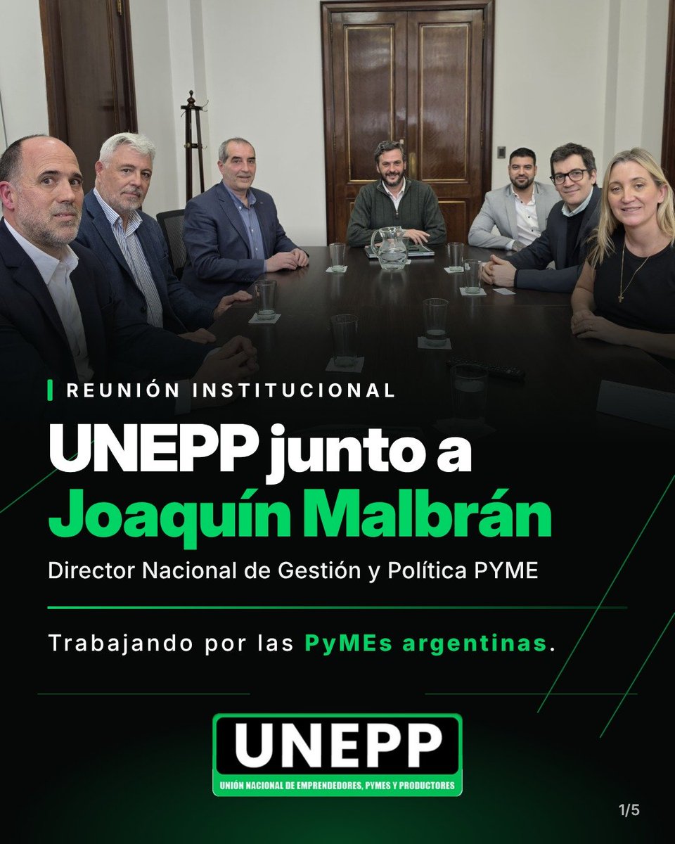 UNEPP_AR's tweet photo. 𝗥𝗲𝘂𝗻𝗶𝗼́𝗻 𝗶𝗻𝘀𝘁𝗶𝘁𝘂𝗰𝗶𝗼𝗻𝗮𝗹 𝗲𝗻 𝗲𝗹 𝗠𝗶𝗻𝗶𝘀𝘁𝗲𝗿𝗶𝗼 𝗱𝗲 𝗘𝗰𝗼𝗻𝗼𝗺𝗶́𝗮

Hoy nos reunimos con Joaquín Malbrán, Director Nacional de Gestión y Política PyME, para presentarle 7 medidas concretas para las MiPyMEs: de acción inmediata, con alto impacto y sin costo fiscal relevante.

Nos encontramos con un funcionario que conoce de cerca la realidad que viven hoy las pymes argentinas y que se comprometió a hacer todo lo posible para que nuestras propuestas lleguen a quienes tienen que tomar las decisiones. 💪

📌 Límites a las ejecuciones fiscales y multas de ARCA
📌 Devolución de saldos a favor en plazo legal
📌 Billetera fiscal única
📌 Revisión del scoring crediticio del BCRA
📌 Fin de los embargos múltiples
📌 Formulario único de cargas sociales
📌 Fin de ser agentes de retención sindical y de obra social

𝗦𝗲𝗴𝘂𝗶𝗺𝗼𝘀 𝘁𝗿𝗮𝗯𝗮𝗷𝗮𝗻𝗱𝗼 𝗽𝗮𝗿𝗮 𝗾𝘂𝗲 𝗹𝗮 𝘃𝗼𝘇 𝗱𝗲 𝗾𝘂𝗶𝗲𝗻𝗲𝘀 𝗽𝗿𝗼𝗱𝘂𝗰𝗲𝗻, 𝗲𝗺𝗽𝗿𝗲𝗻𝗱𝗲𝗻 𝘆 𝗴𝗲𝗻𝗲𝗿𝗮𝗻 𝗲𝗺𝗽𝗹𝗲𝗼 𝗹𝗹𝗲𝗴𝘂𝗲 𝗮 𝗱𝗼𝗻𝗱𝗲 𝘀𝗲 𝘁𝗼𝗺𝗮𝗻 𝗹𝗮𝘀 𝗱𝗲𝗰𝗶𝘀𝗶𝗼𝗻𝗲𝘀.

👉 Deslizá y conocé cada medida | https://t.co/bvTcHtD6e1

#ReformaLaboral #ReformaTributaria #ReformaSindical

@JoaquinMalbran 

🧵 Hilo