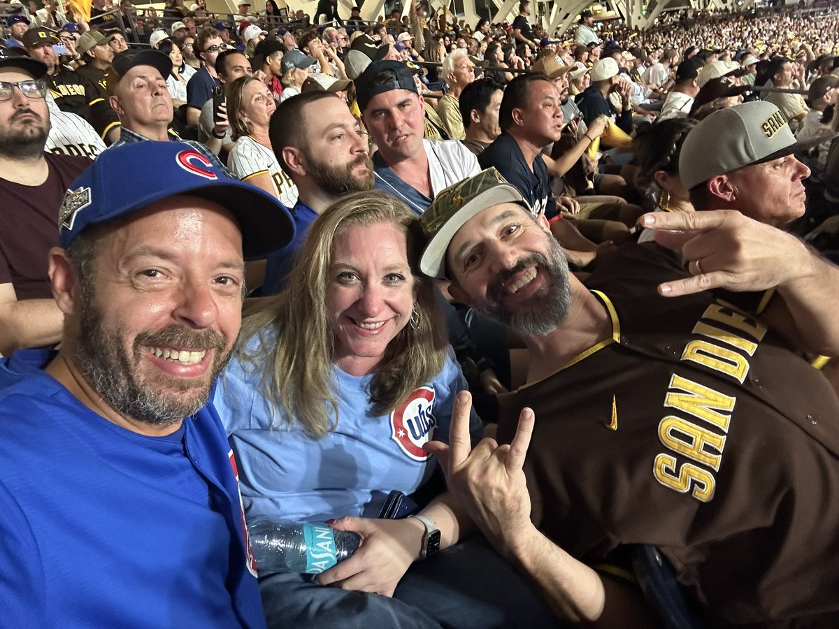 stevesher_7's tweet photo. Back home from SD and despite the outcome for the #Cubs , I want to take a moment and give a shoutout to all #Padres fans.  Enjoyed a lot of great interactions with many Padres fans who were friendly and welcoming in and around @PetcoPark .  #FightForTheFaithful https://t.co/uY8qvXPI4l