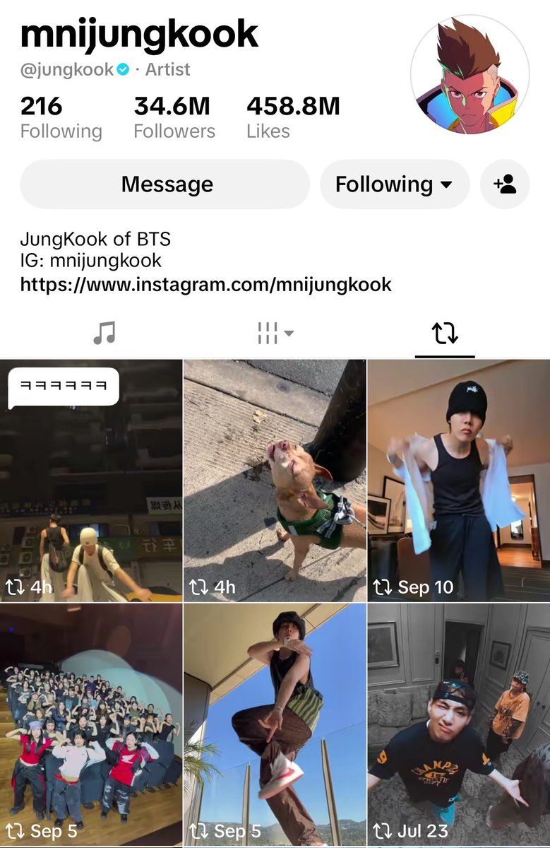 xjchen517's tweet photo. Jungkook was active on his tiktok several hours ago, which reminds me that: the first repo he made after he recreated the following list to welcome Taehyung, was Taehyung's first tiktok post. And this will stay there forever.

#Taekook https://t.co/4PdiyIBzwA