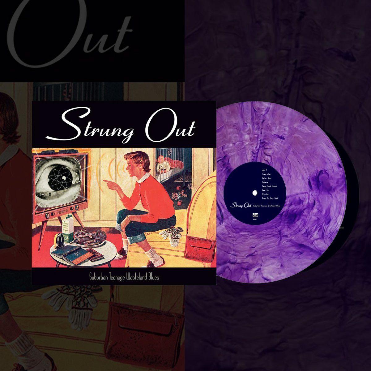 StrungOut's tweet photo. we got our hands on 100 of these. 💥

the limited Suburban Teenage Wasteland Blues purple swirl vinyl is now up in our store — only 1,450 pressed worldwide.

they're in hand + SHIPPING NOW. no preorder. no waiting around. grab yours at https://t.co/htBEYaff65 💥
#strungout https://t.co/nyesmo4AUo