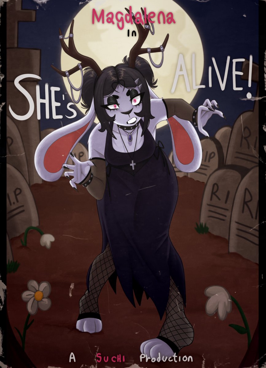 Suchi_Pine's tweet photo. Happy Spooky Month from Magdalena! https://t.co/QhfpbOf4xi
