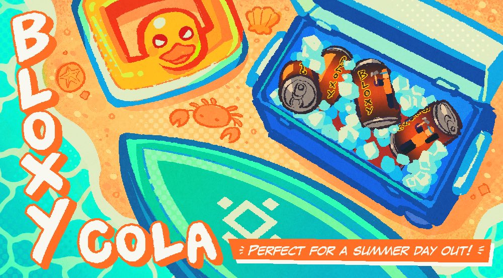 creativortexx's tweet photo. Here’s my poster i got to make for Crossroads! I was told to make a Bloxy Cola ad, so i went for a cute little beachside theme :)
#phighting https://t.co/0ocgccbXf4