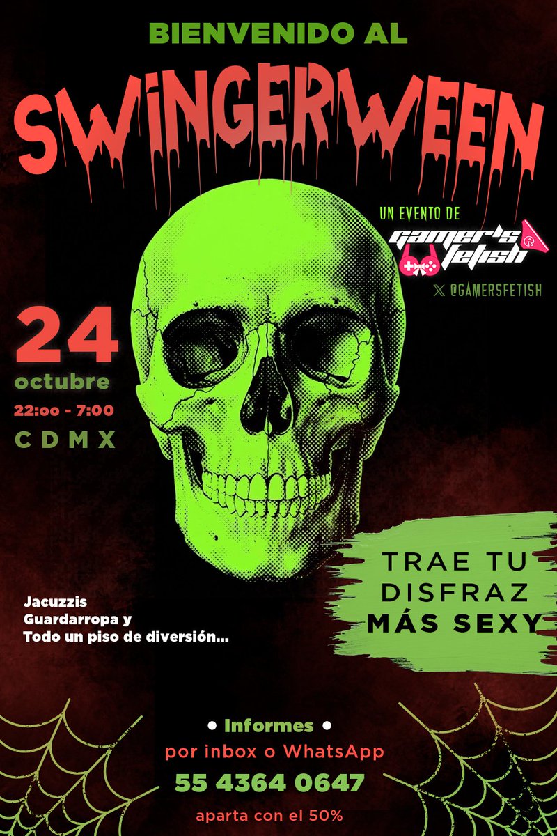 gamersfetish's tweet photo. Empezamos Octubre y con el viene la temporada en que los diafraces atrevidos son una delicia para ver, usar y lucir. Ven este 24 de Octubre con nosotros a disfrutura de nuestra fiesta swingerween!!
La preventa termina este 5 de octubre asi que aprovecha antes de que finalice!! https://t.co/yl0xzwdGTK