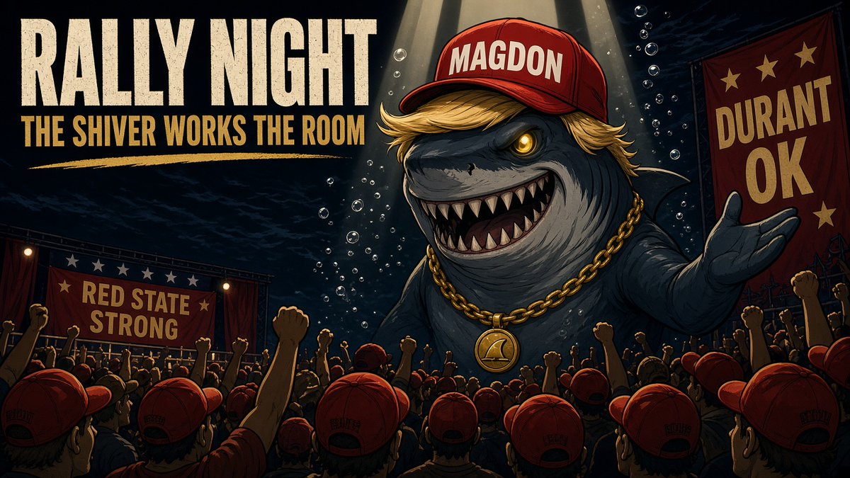 Mag_donz's tweet photo. Rally night.
Durant packed.
Shiver works the room.
Jaws on the midterm trail.

$MAGDON https://t.co/jHuFQwIRY6
