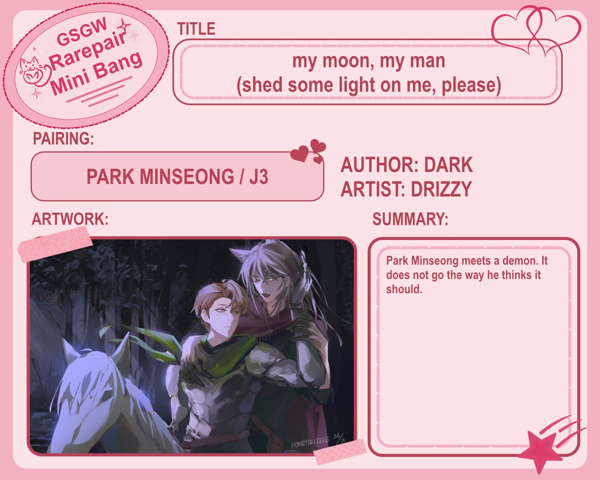 gsgwrarepairmb's tweet photo. #GSGW #GDCG #괴담출근 #괴출
Made for the #GSGWRarepairMiniBang

Ship : J3/PMS
Author: Dark @InTheDarkHood 
Artists: seven @testarloonatic &amp; drizzy @driz_zles 

Check out their work here: https://t.co/7cbugewstr https://t.co/B0W76tnrdP