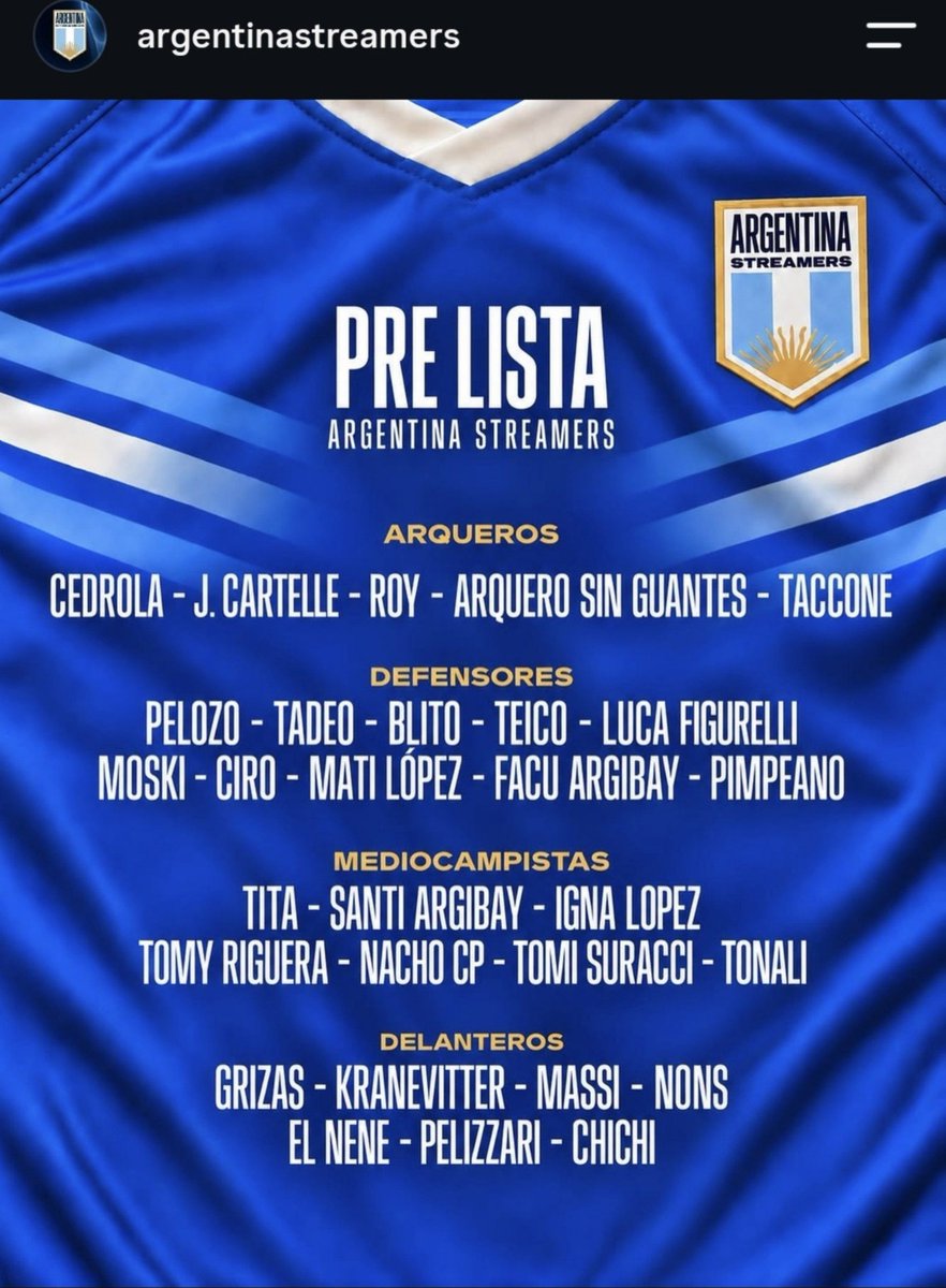 Antobeltran_'s tweet photo. Moski fue convocado a la prelista de Argentina streamers para jugar. 

Moski va a salir de la cueva!!!!! https://t.co/8kFVBTBa41