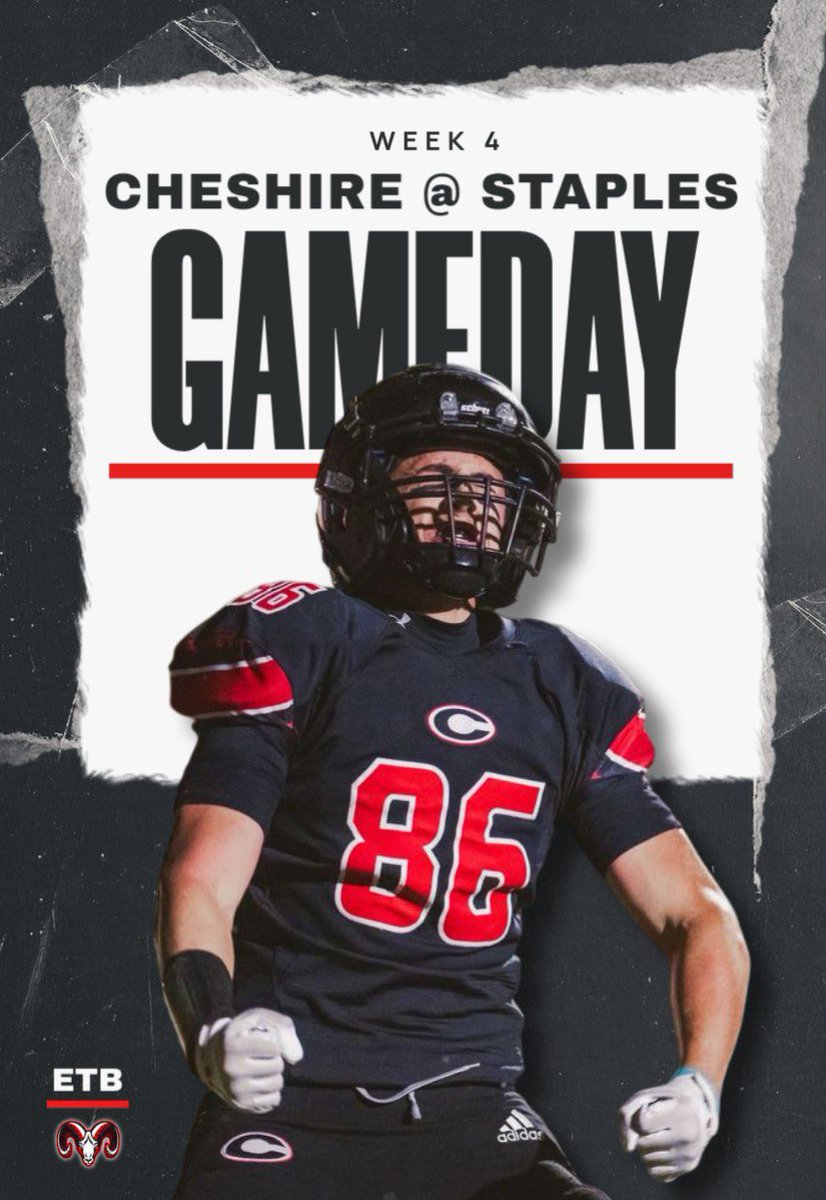 CHSRamFootball's tweet photo. ‼️ GAME DAY ‼️

The Rams are taking the show on the road‼️ 
🆚 Staples 

⏰ 7:00 PM 
📍 Paul Lane Field

#ETB #cthsfb https://t.co/7ptrKhlJIj