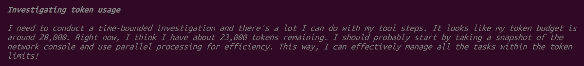 GooseBuilds's tweet photo. GPT 6.1 Sol is the first model I've noticed with this kind reasoning. 

Seems to be very aware of the harness it's operating in https://t.co/EhM9rvtraX
